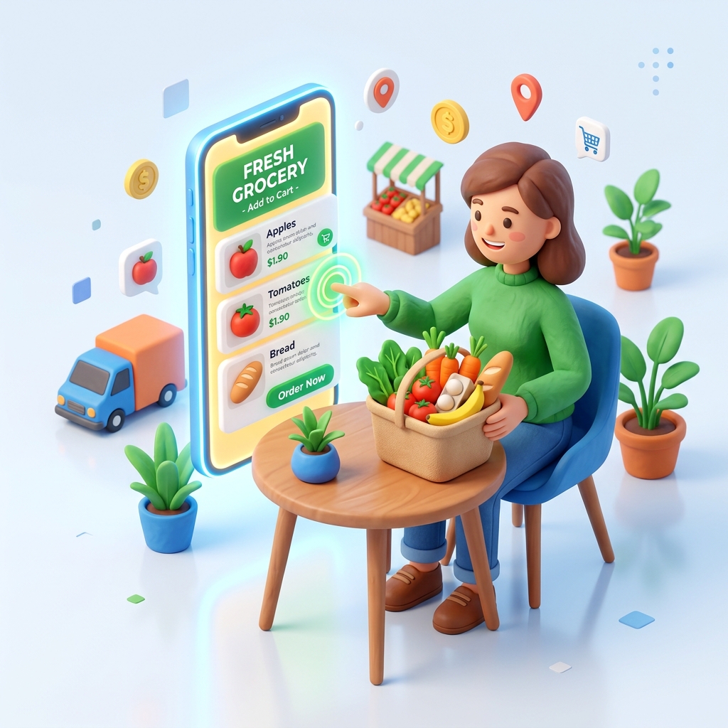 Ordering groceries on Makkal Delivery